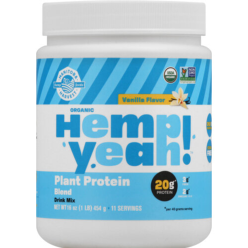 Hemp Yeah Drink Mix, Organic, Plant Protein Blend, Vanilla Flavor