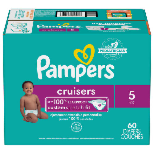 Pampers Cruisers Changing Kit (1 Diaper + 6 Wipes) - Size 5