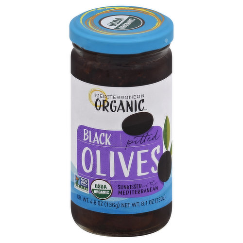 Mediterranean Organic Olives, Black, Pitted