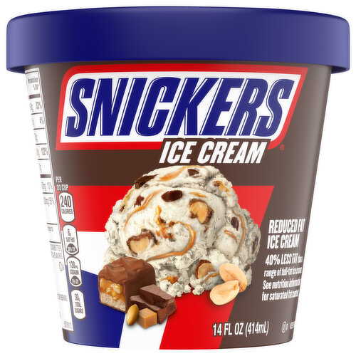 Snickers Ice Cream, Reduced Fat, Vanilla Flavored