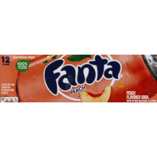 Fanta Soda, Peach Flavored, Fridge Pack