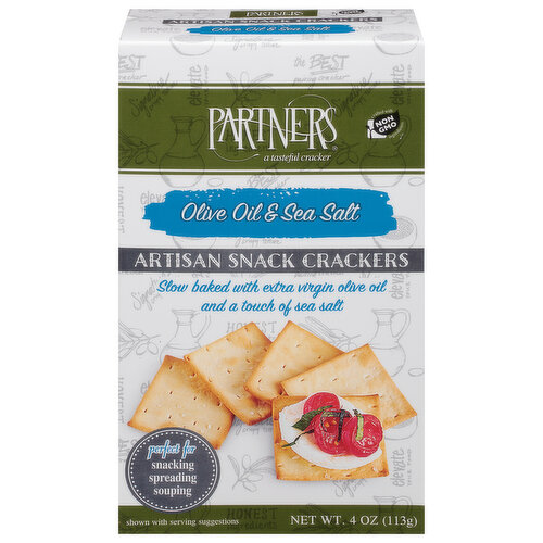 Partners Snack Crackers, Olive Oil & Sea Salt, Artisan