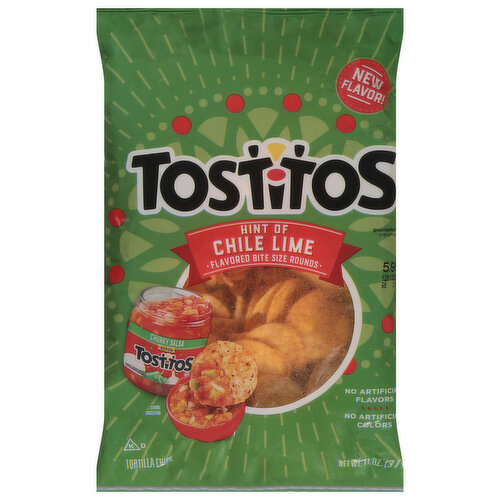 Tostitos Tortilla Chips, Hint of Chile Lime, Bite Size Rounds