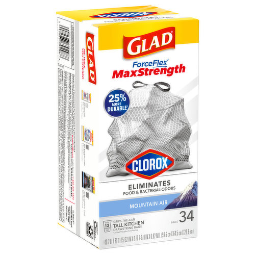 Glad Forceflex Maxstrength Tall Kitchen Drawstring Trash Bags