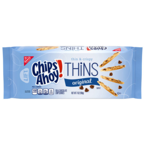 CHIPS AHOY! CHIPS AHOY! Thins Original Chocolate Chip Cookies, 7 oz -  Brookshire's