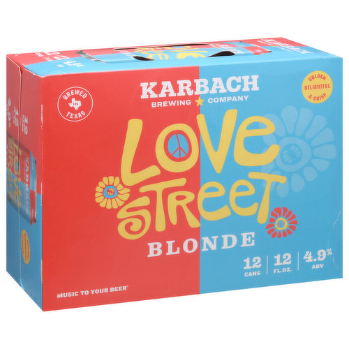 Karbach Brewing Company Beer, Love Street, Blonde