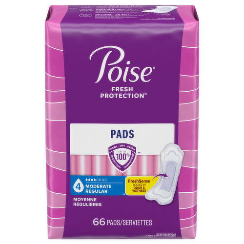 Poise Pads, Moderate, Regular Length