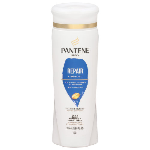 Pantene Shampoo + Conditioner, Repair & Protect, 2 in 1