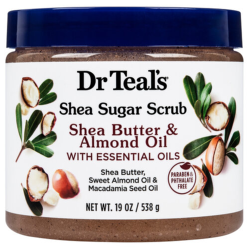 Dr Teal's Shea Sugar Scrub, Shea Butter & Almond Oil with Essential Oils