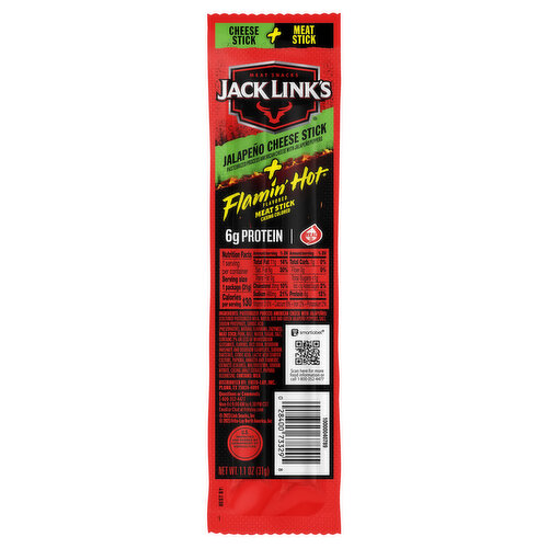 Jack Link's Cheese Stick + Meat Stick, Jalapeno/Flamin' Hot Flavored