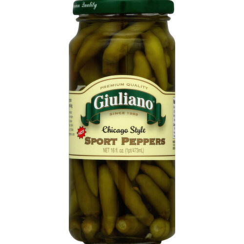 Giuliano Sport Peppers, Chicago Style, Hot