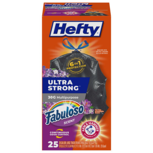 Hefty Trash Bags, Drawstring, Fabuloso Scent, Large