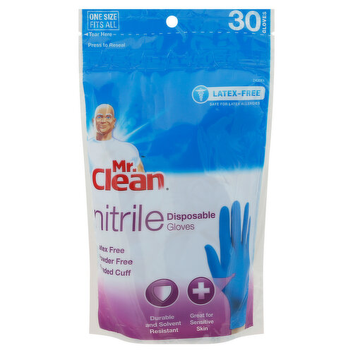 One size fits most. Latex-free. Safe for latex allergies. Powder-free. Beaded cuff. These nitrile disposable gloves contain no natural rubber latex proteins. They offer superior hand protection from handling light duty chemicals and solvents. The beaded cuff adds to the gloves durability. These gloves are ideal for: hair coloring, painting, automatic care, cleaning, arts & crafts.