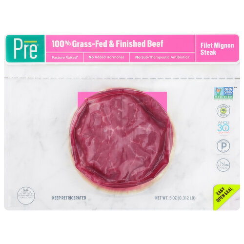 Pre Filet Mignon Steak, 100% Grass-Fed & Finished Beef