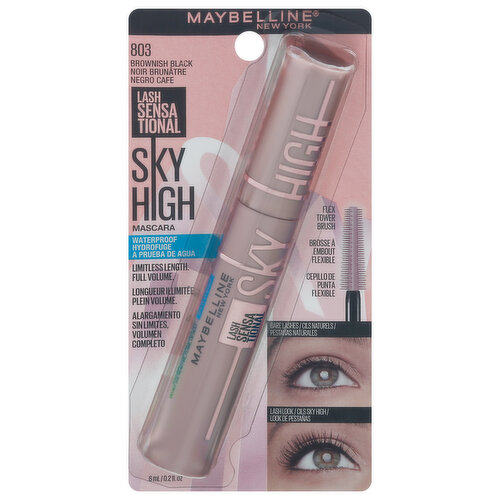 Maybelline Mascara, Sky High, Waterproof, Brownish Black 803