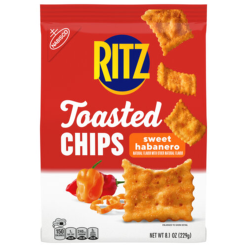 RITZ Toasted Chips Sweet Habanero Crackers, 8.1 oz