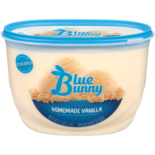 Blue Bunny Homemade Vanilla Premium Frozen Dairy Dessert