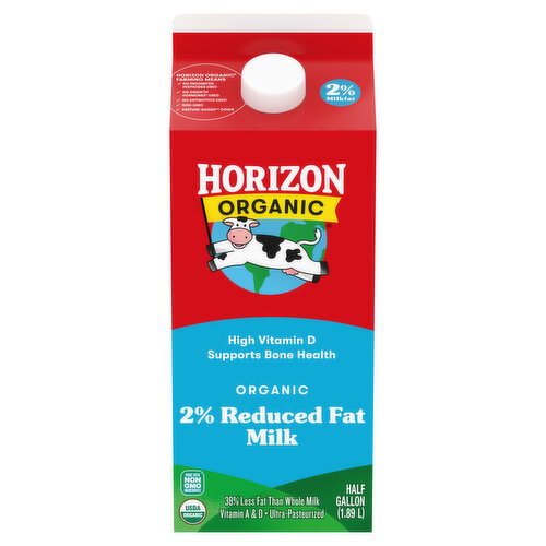 Horizon Organic Milk, Reduced Fat, Organic, 2% Milkfat