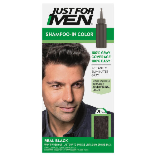 Just For Men Shampoo-In Color, Real Black H-55