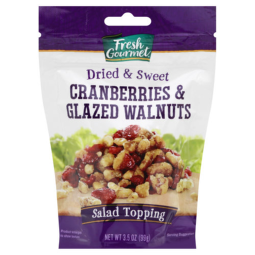 Fresh Gourmet Cranberries & Glazed Walnuts, Dried & Sweet