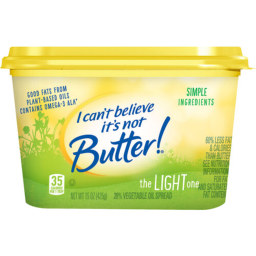I Can't Believe It's Not Butter! Vegetable Oil Spread, 28%, The Light One
