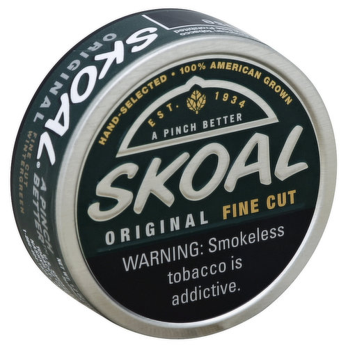 Skoal Smokeless Tobacco, Original, Fine Cut