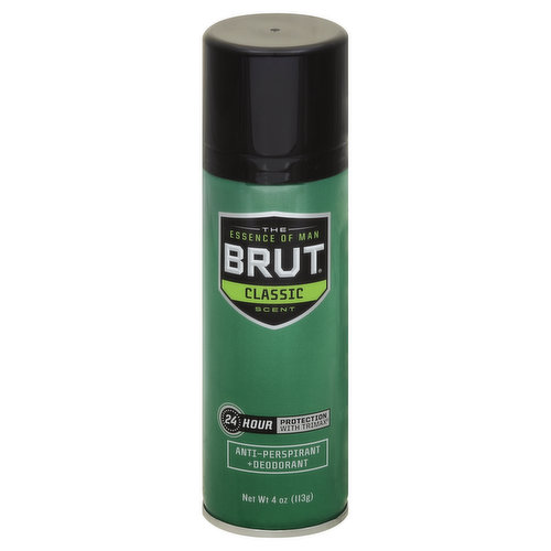 Misc: The essence of man. 24 hour protection with Trimax. Long lasting wetness & odor protection. Formulated with Trimax to keep you dry and odor free. www.brutworld.com. Made in Canada.