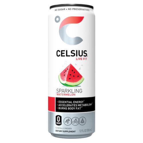 Celsius Energy Drink, Watermelon, Sparkling