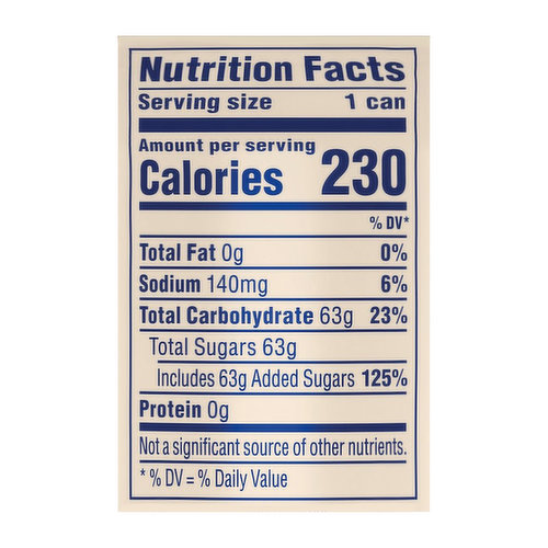 pepsi nutrition label