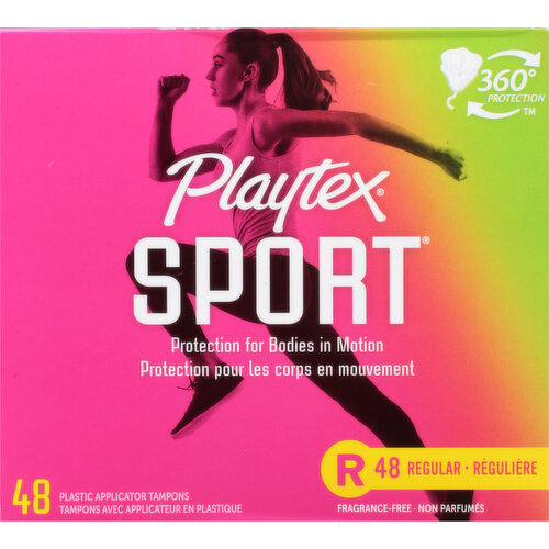 Playtex Tampons, Plastic Applicator, Regular, Fragrance-Free