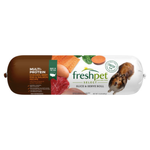 Freshpet Dog Food, Multi-Protein, Chicken, Beef, Egg & Salmon Recipe