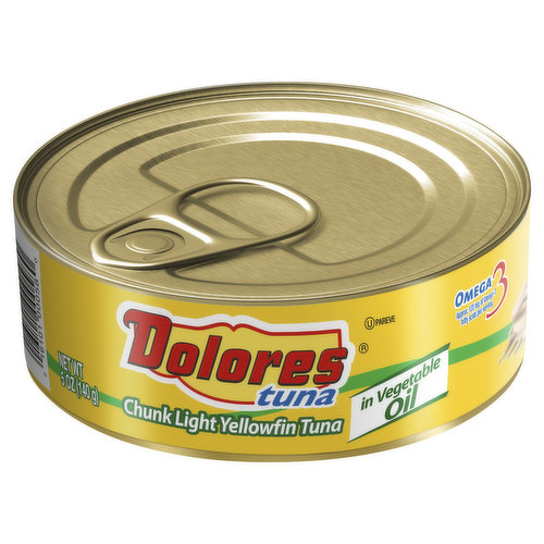 Dolores Yellowfin Tuna, Chunk Light, in Vegetable Oil