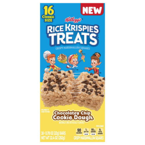 Rice Krispies Treats Crispy Marshmallow Squares, Chocolate Chip Cookie Dough, Classic Size