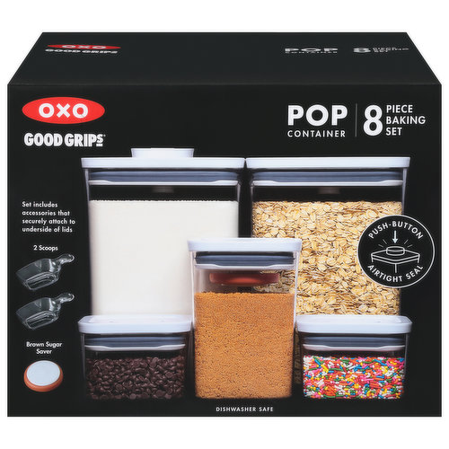  OXO Good Grips 8-Piece Baking Essentials POP Container Set,  White: Home & Kitchen