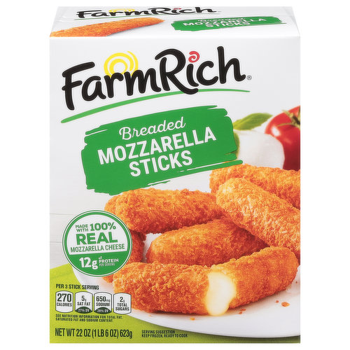 Farm Rich Mozzarella Sticks, Breaded