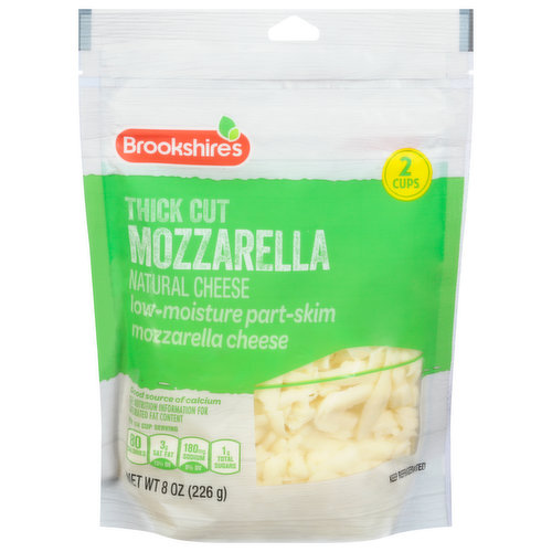 Brookshire's Cheese, Part-Skim, Low-Moisture, Mozzarella, Thick Cut