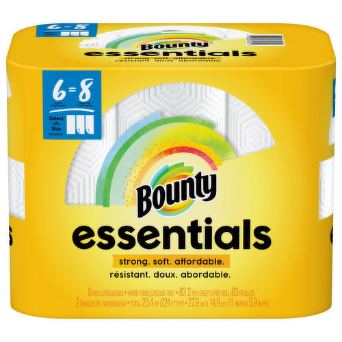 Bounty Paper Towels, Select-A-Size, White, Big Rolls, 2-Ply