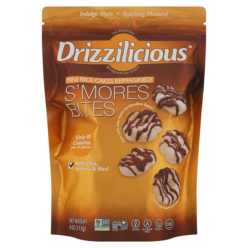 Drizzilicous Drizzle Bites, Crunchy, Dark Chocolaty