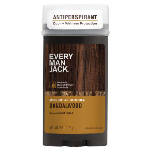 Every Man Jack Antiperspirant + Deodorant, Sandalwood