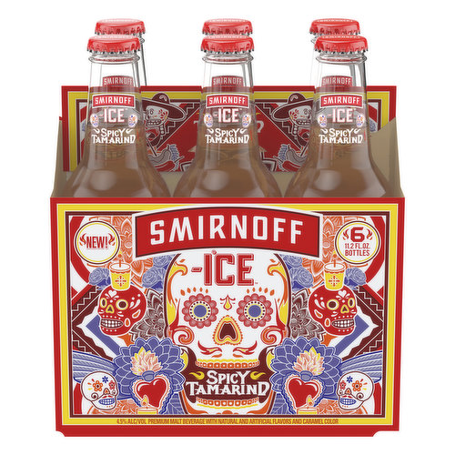 Smirnoff Malt Beverage, Spicy Tamarind, 6 Pack