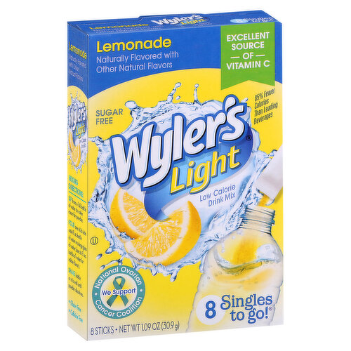 Wylers Soft Drink Mix, Low Calorie, Sugar Free, Lemonade