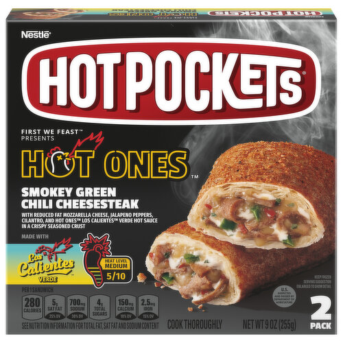 Hot Pockets Sandwich, Smokey Green Chili Cheesesteak, 2 Pack