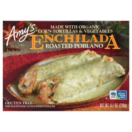 Amy's Frozen Roasted Poblano Enchilada, Gluten Free, 9.1 oz.