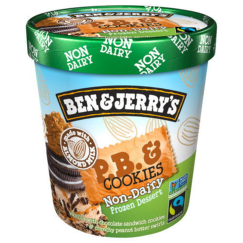 Ben & Jerry's Frozen Dessert, Non Dairy, Peanut Butter & Cookies