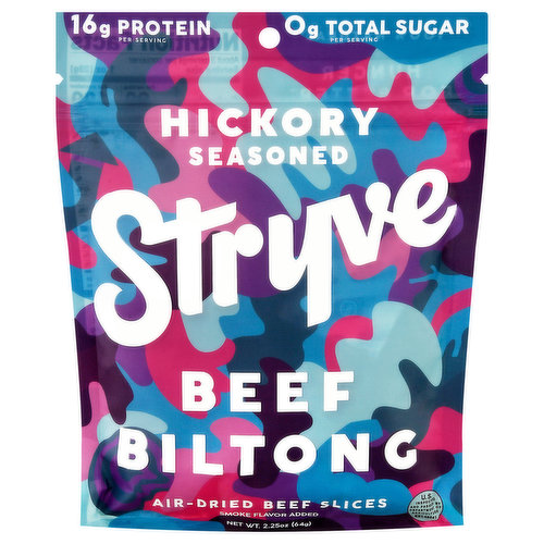 Stryve Beef Biltong, Hickory Seasoned