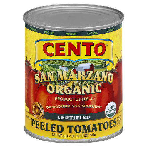 Cento Tomatoes, Organic, San Marzano, Whole Peeled