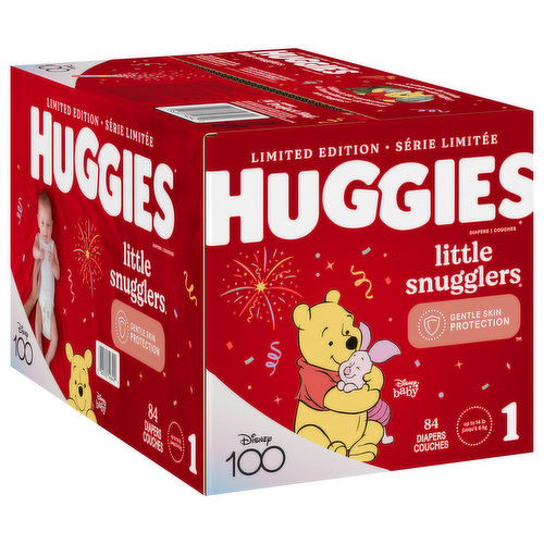 Huggies Little Snugglers Diapers, Disney Baby, 1 (up to 14 lb) - 84 diapers