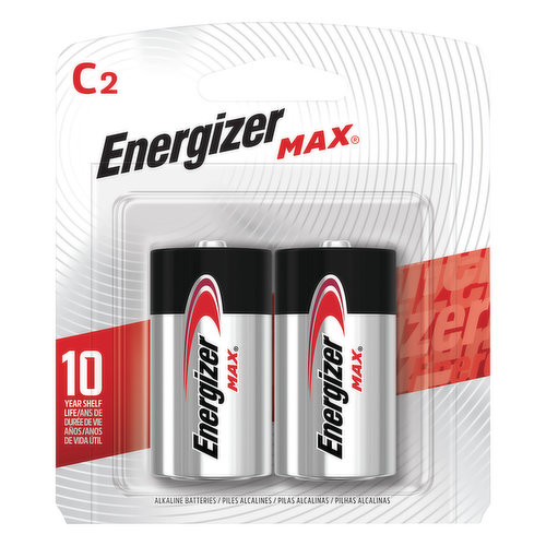 1.5V cc. Alkaline. 10 year shelf life. Long lasting power for your everyday devices. The world's no. 1 longest lasting AA battery. www.energizer.com. Also try Energizer Ultimate Lithium. Made in U.S.A.