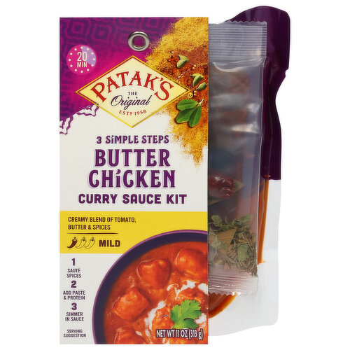 Patak's Curry Sauce Kit, Butter Chicken, Mild