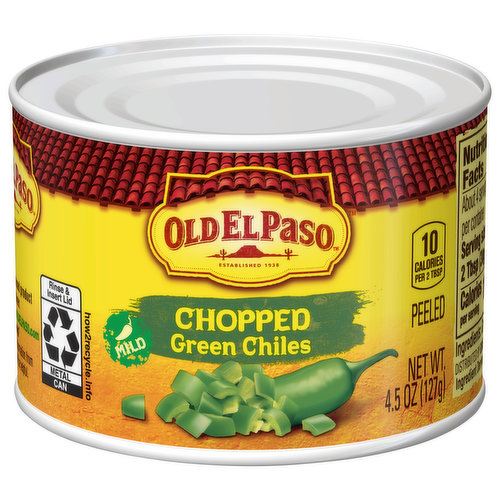 Old El Paso Green Chiles, Chopped, Mild, Peeled